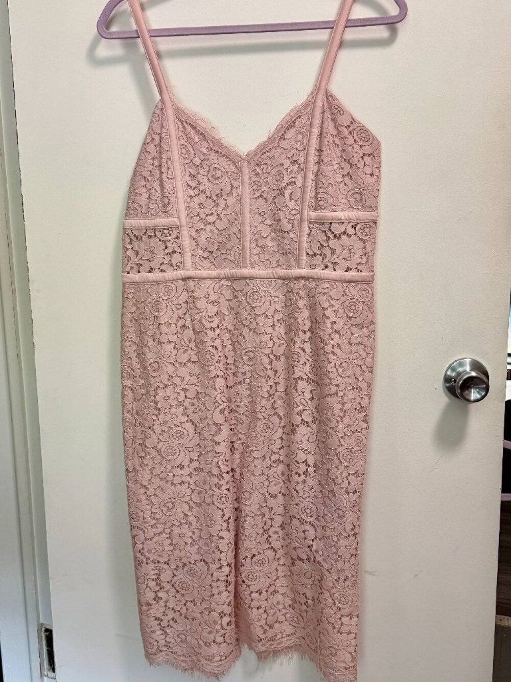 Express Pink Lace Midi Dress